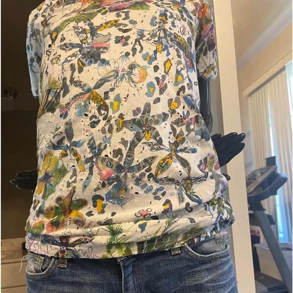 ❤️sold❤️ Balmain Floral distressed t shirt France 36 USA 6 medium - Picture 7 of 14